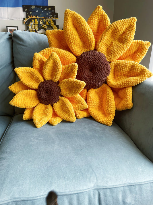 Regular and Mini Summer Sunflower Pillow PATTERN Bundle